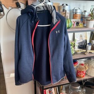 Under Armour Navy Hooded Jacket with Pink Trim